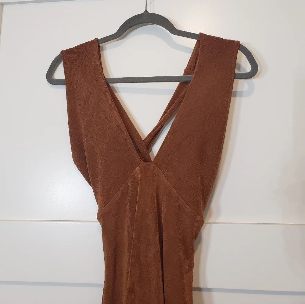 Wild Fable Copper Mini Dress Lined Stretchy Size Small Brand New W/Tags - Picture 2 of 10